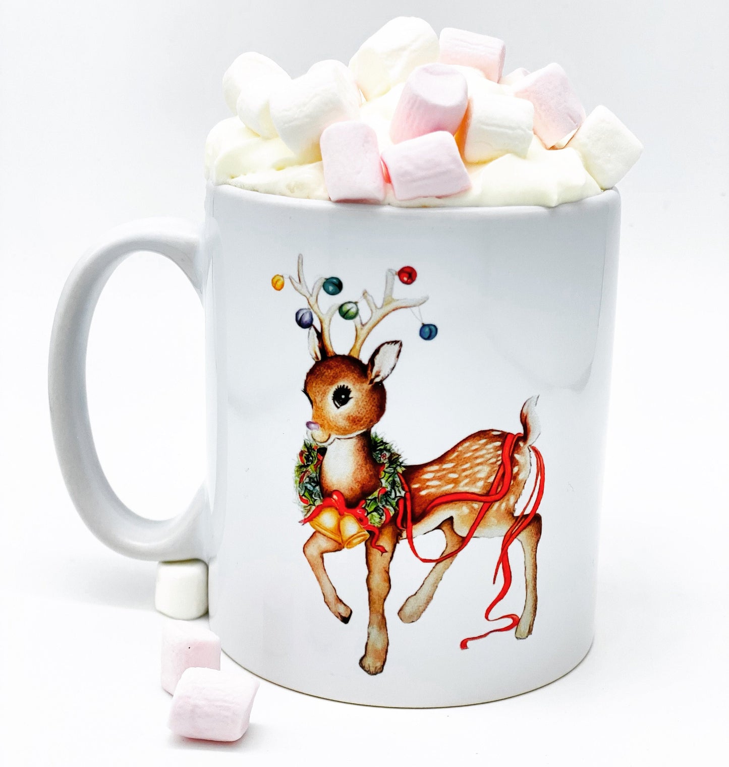 Vintage reindeer ceramic mug