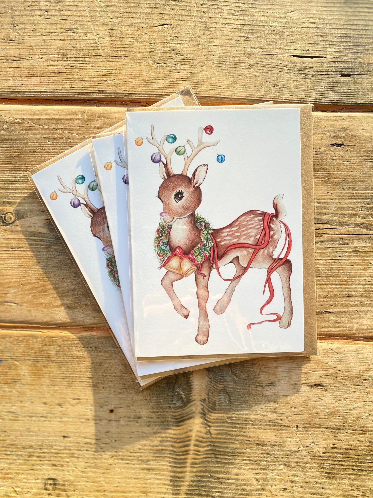 Vintage retro style Christmas blank greetings card