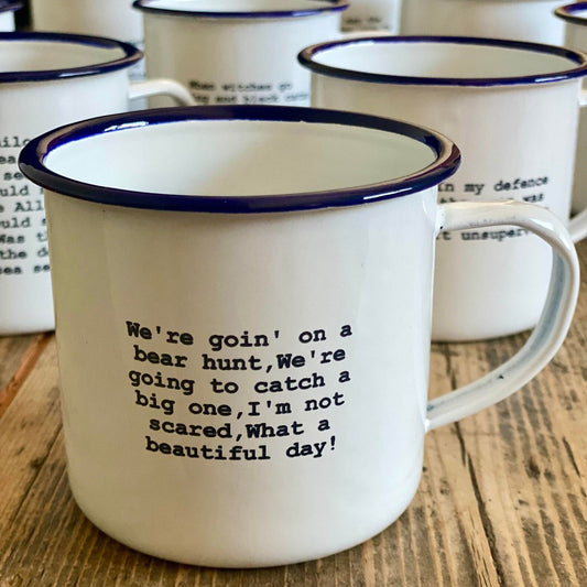 We're going on a bear hunt enamel mug gift