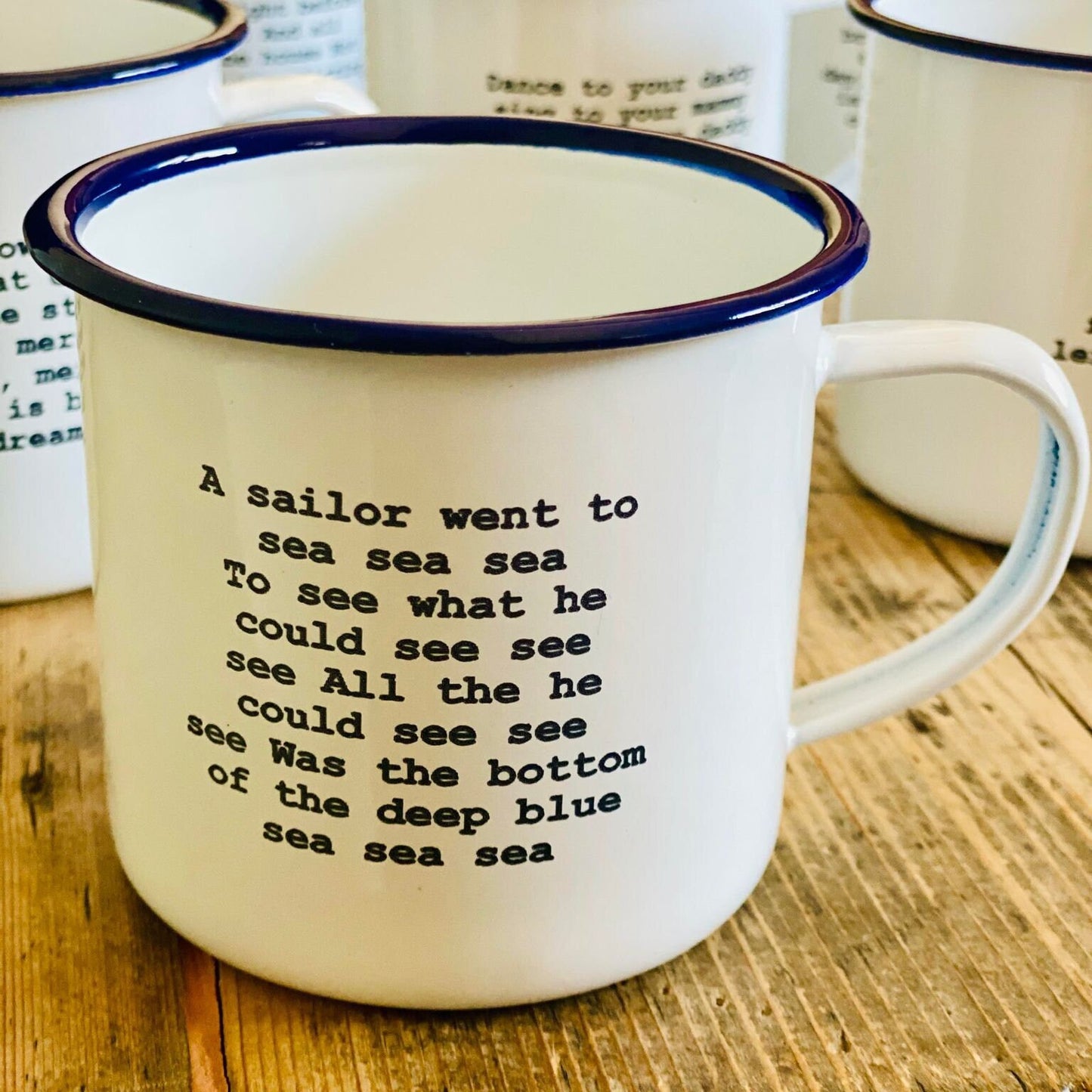 Sailor went to sea sea sea children's nursery rhyme enamel mug